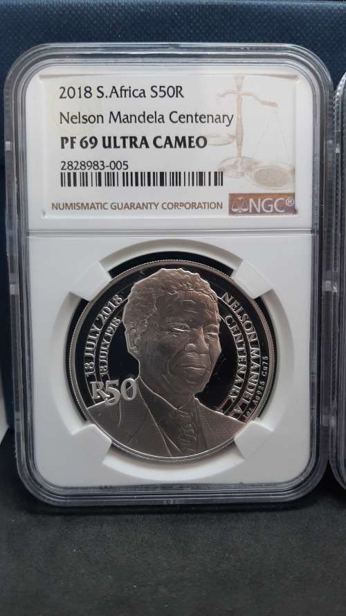 2018 SOUTH AFRICA PROOF R5 - NELSON MANDELA CENTENARY- NGC GRADED PF69UC Set